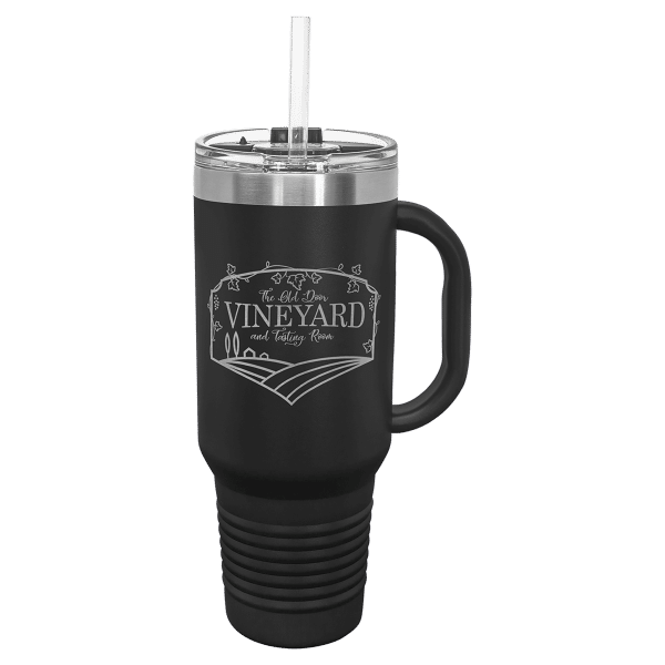 40 oz. BLACK TRAVEL MUG-Engraving included. Some exceptions may apply. - Image 2