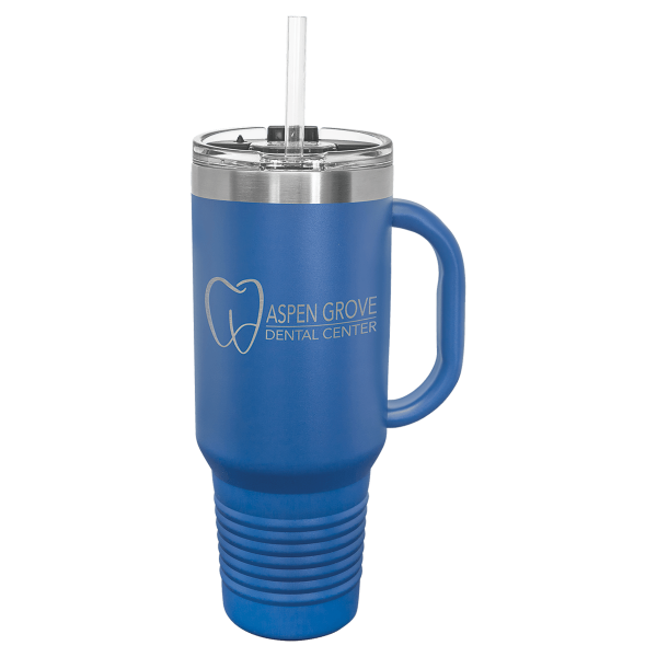 40 oz. ROYAL BLUE TRAVEL MUG-Engraving included. Some exceptions may apply. - Image 2