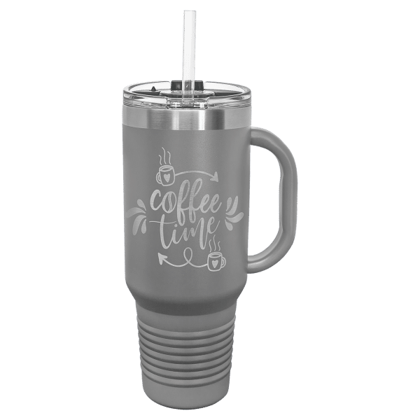 40 oz. DARK GRAY TRAVEL MUG-Engraving included. Some exceptions may apply. - Image 2