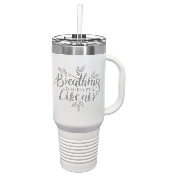 40 oz. WHITE TRAVEL MUG-Engraving included. Some exceptions may apply. - Image 2