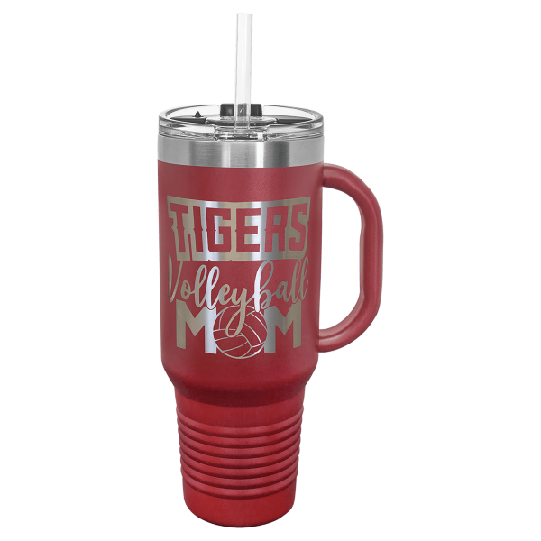 40 oz.  MAROON TRAVEL MUG-Engraving included. Some exceptions may apply. - Image 2