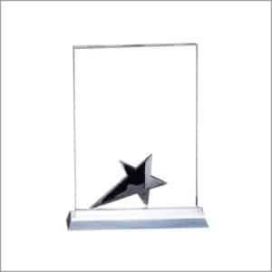 CRYSTAL STAND WITH STAR. Engraving included. Some exceptions may apply.