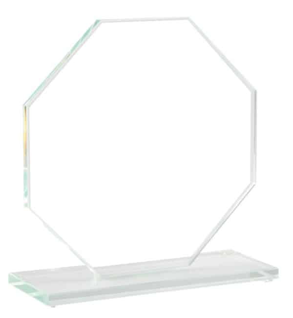 GLASS OCTAGON AWARD. Engraving included. Some exceptions may apply.