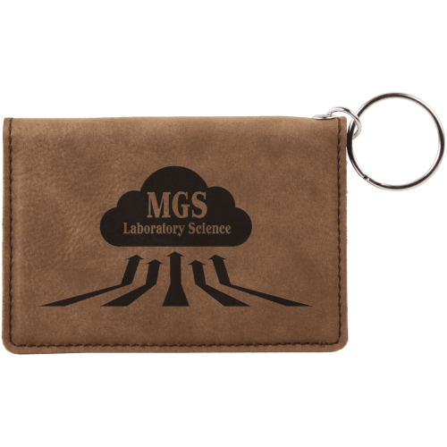 DARK BROWN COMPACT WALLET KEYCHAIN . Engraving included. Some exceptions may apply. - Image 2