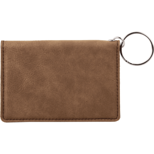 DARK BROWN COMPACT WALLET KEYCHAIN . Engraving included. Some exceptions may apply.