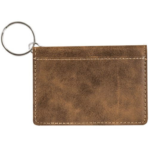 RUSTIC COMPACT WALLET KEYCHAIN . Engraving included. Some exceptions may apply.