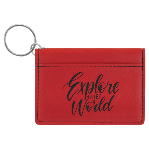 RED COMPACT WALLET KEYCHAIN . Engraving included. Some exceptions may apply. - Image 2