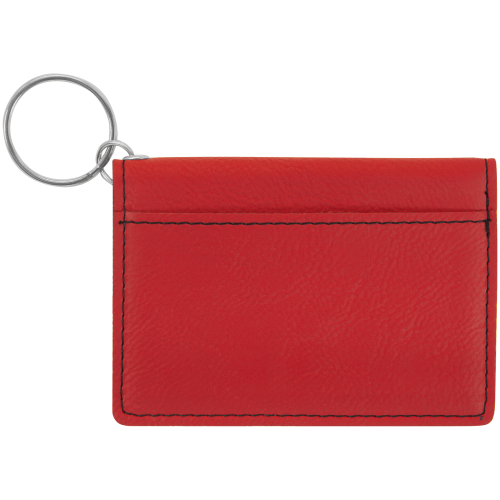 RED COMPACT WALLET KEYCHAIN . Engraving included. Some exceptions may apply.
