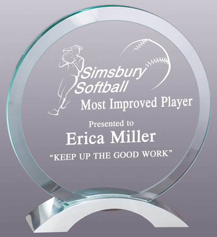 GLASS CIRCLE ARCH METAL BASE AWARD. Engraving included. Some exceptions may apply.